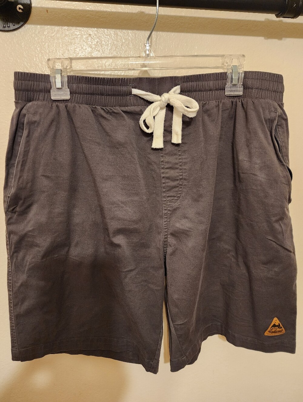 Northyard Casual Men's Grey Drawstring Shorts with Cream Tie/Drawstring Size XL